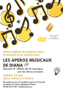Apéro musical de Diana Effets de la musique sur les êtres vivants ! samedi 24 mai